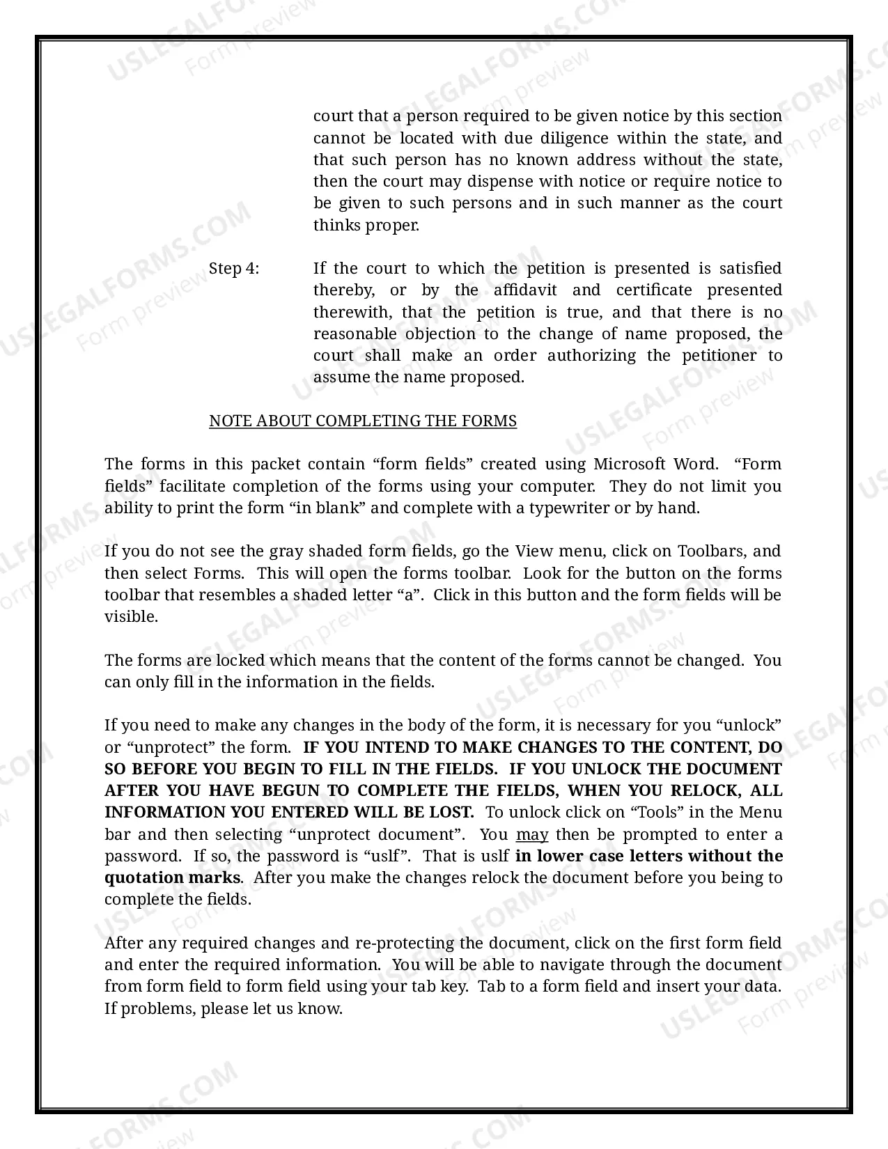 Preview New York Name Change Instructions and Forms Package for a Minor - New York City Only