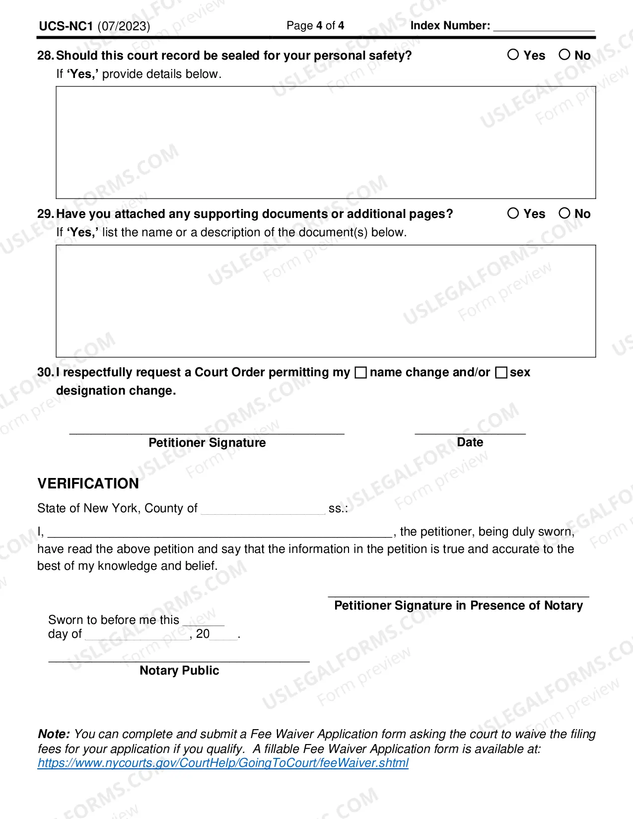 Preview Petition For A Name Change