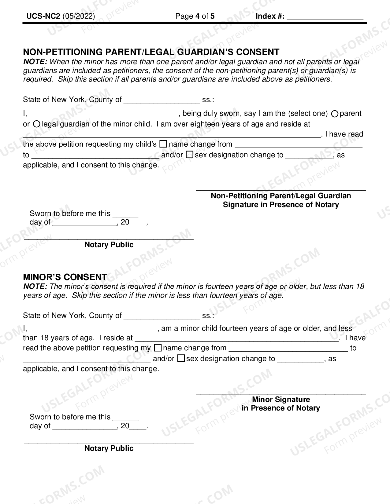 Yonkers New York Petition For Name Change Of Minor US Legal Forms