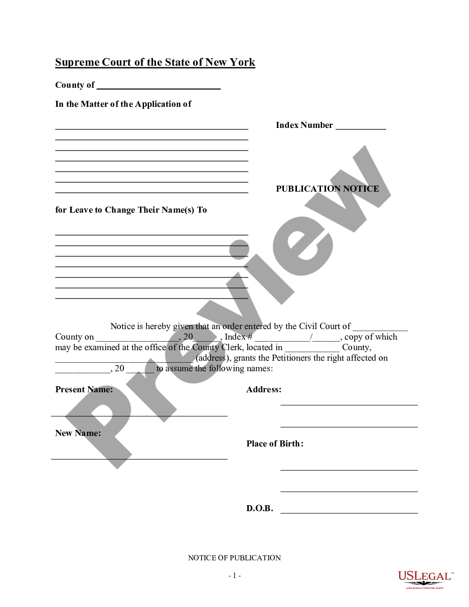 page 0 Publication Notice - Family Name Change preview