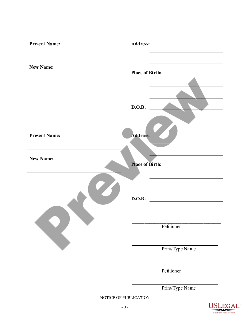 page 2 Publication Notice - Family Name Change preview