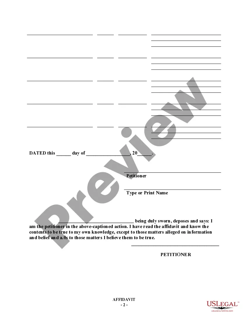 Get Affidavit for second parent - Family Name Change Preview Affidavit for second parent - Family Name Change