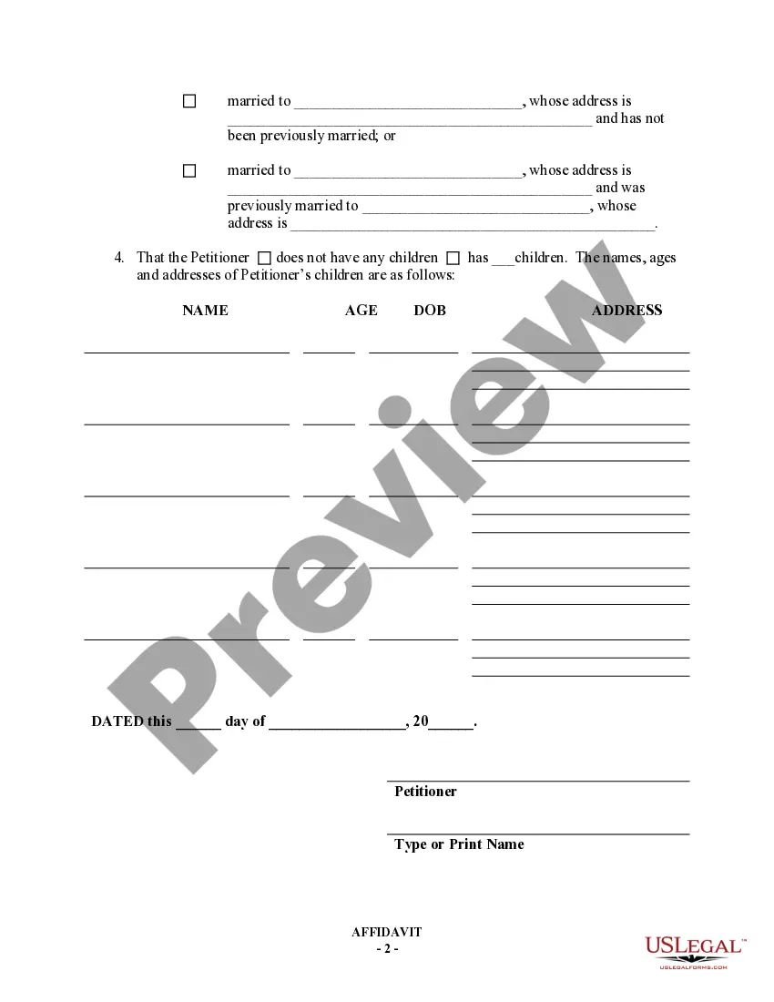 Get Affidavit - Family Name Change Preview Affidavit - Family Name Change