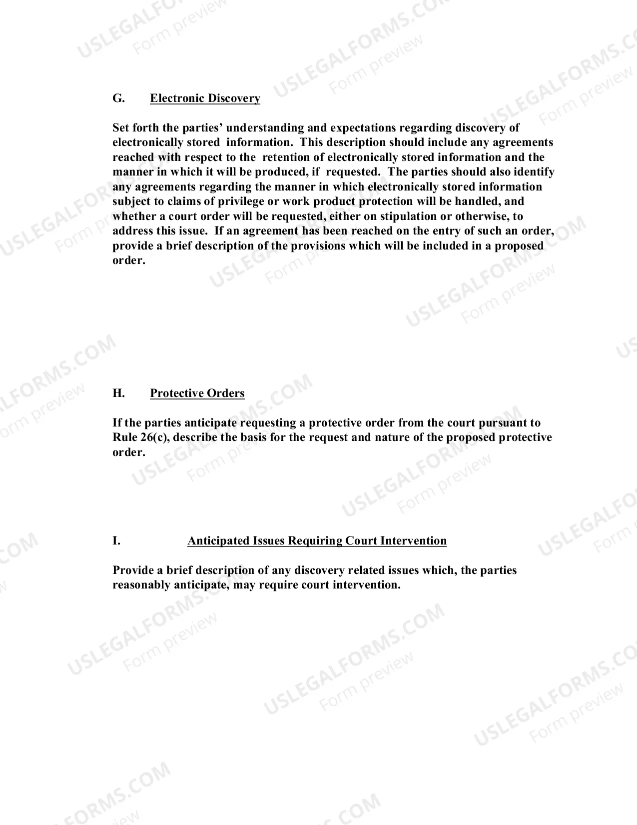 Preview Civil Case Management Plan