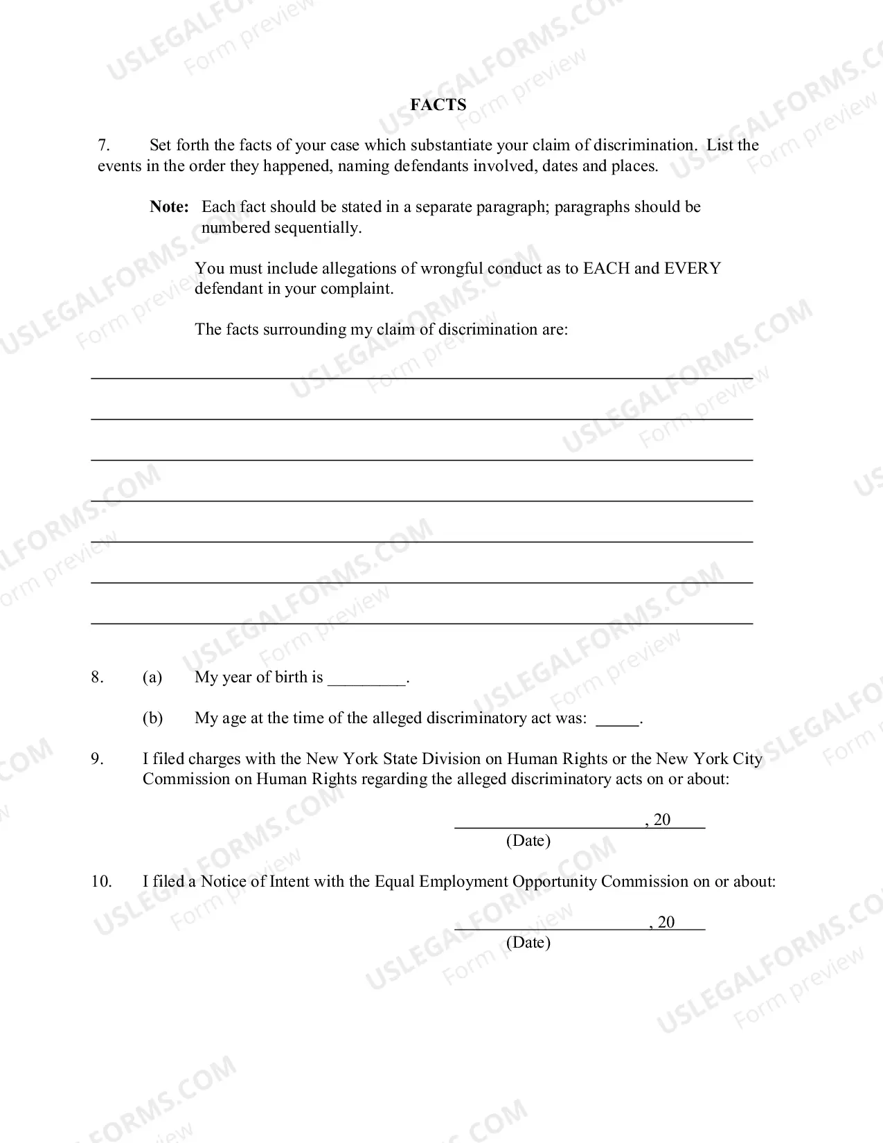 Preview Complaint For Employment Discrimination Based Upon Age