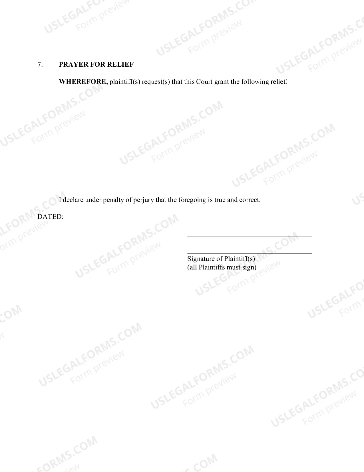 Preview Complaint Pursuant To The Americans With Disabilities Act