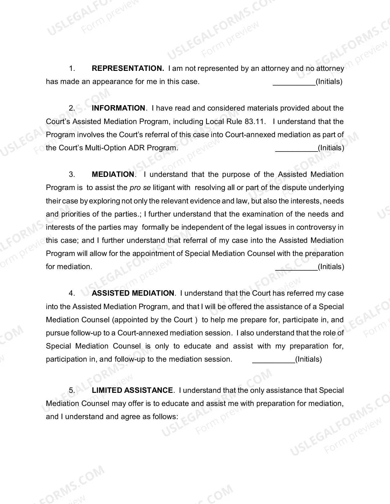 Preview Declaration of Assisted Mediation