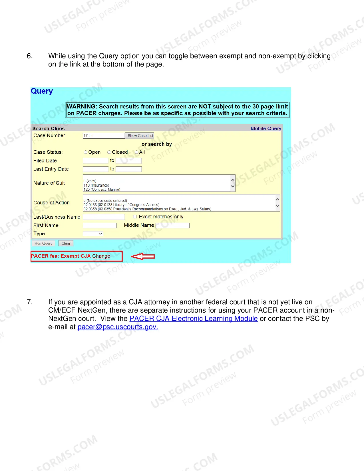 Preview CJA - Exemption Toggle