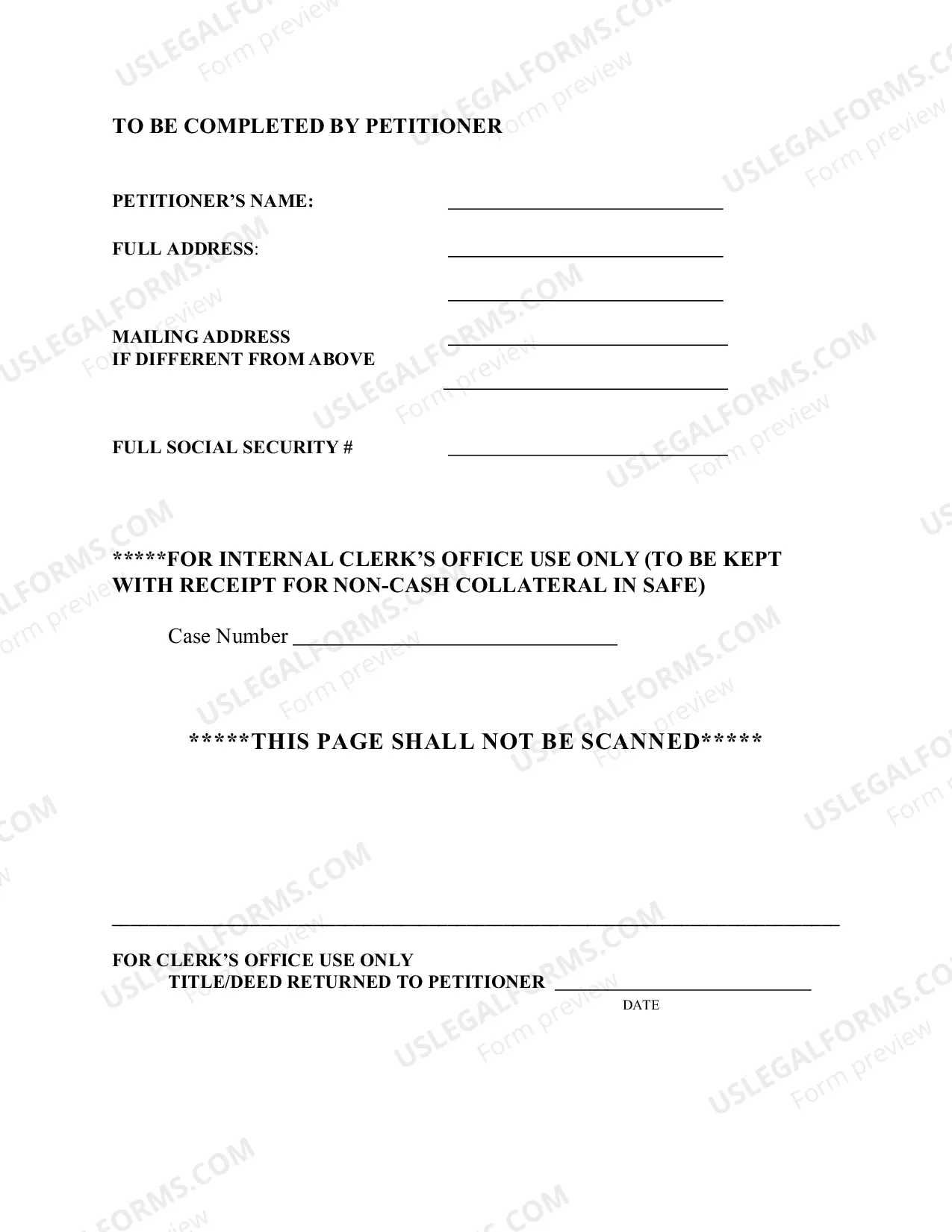 Preview Petition for Return of Property