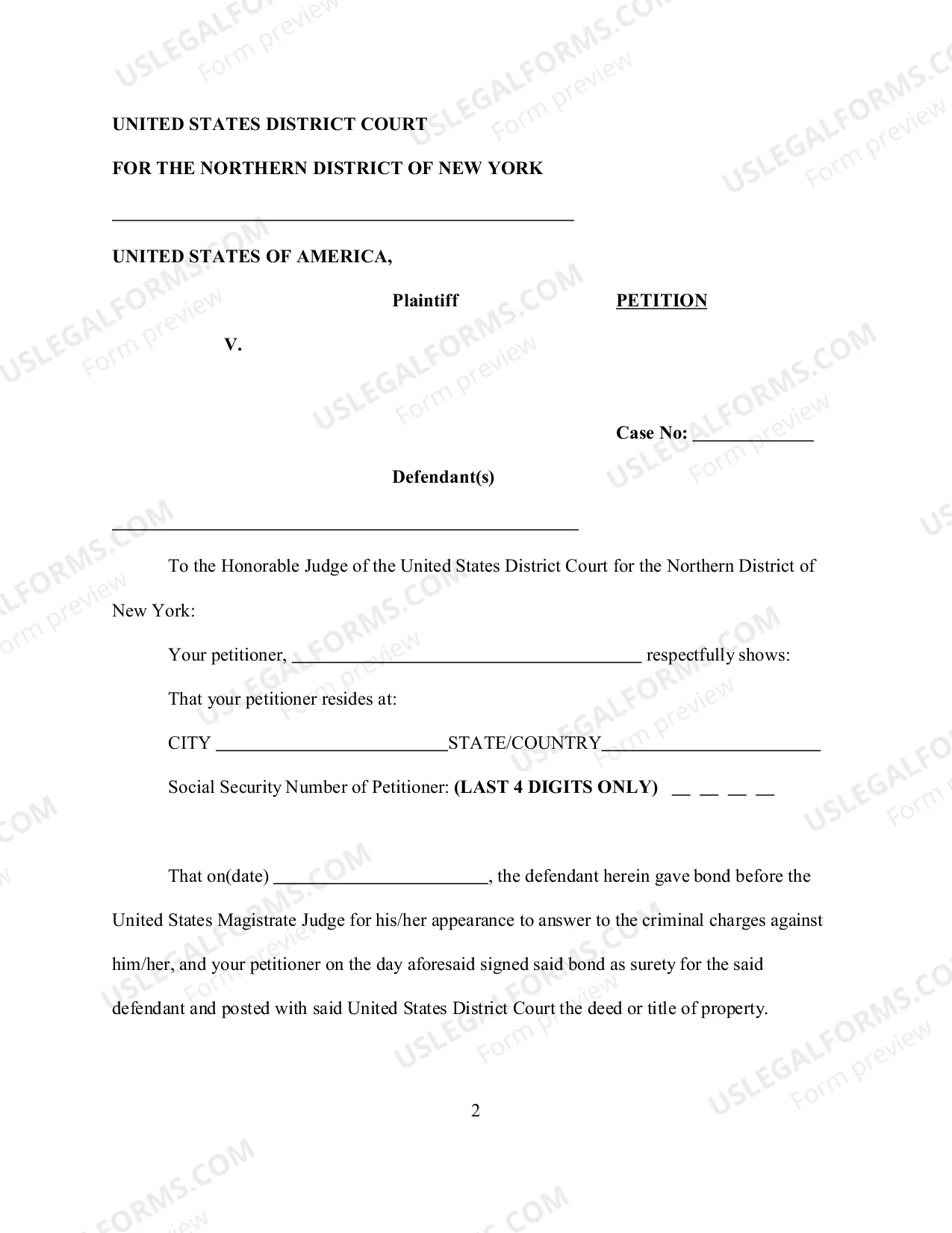 Preview Petition for Return of Property