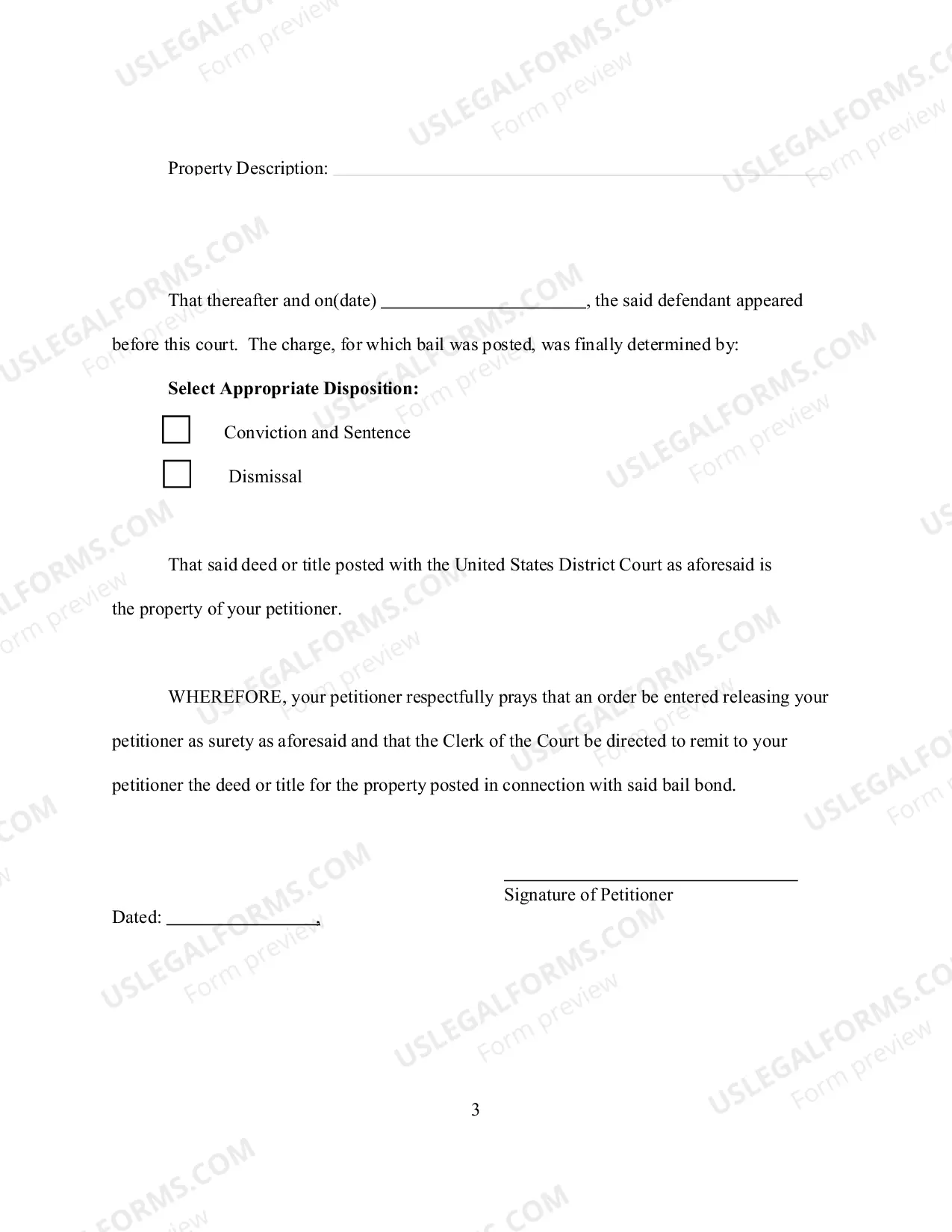 Preview Petition for Return of Property