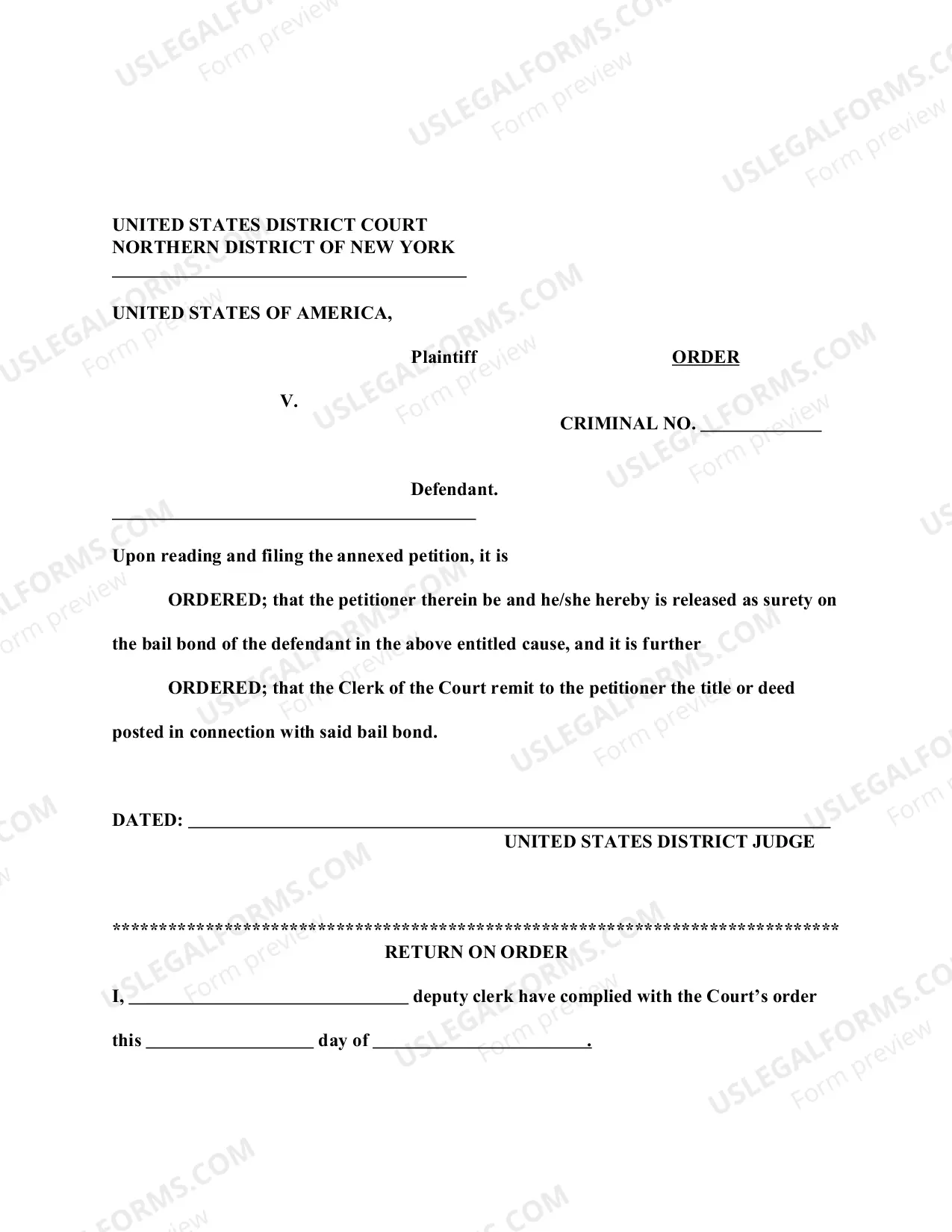 Preview Petition for Return of Property