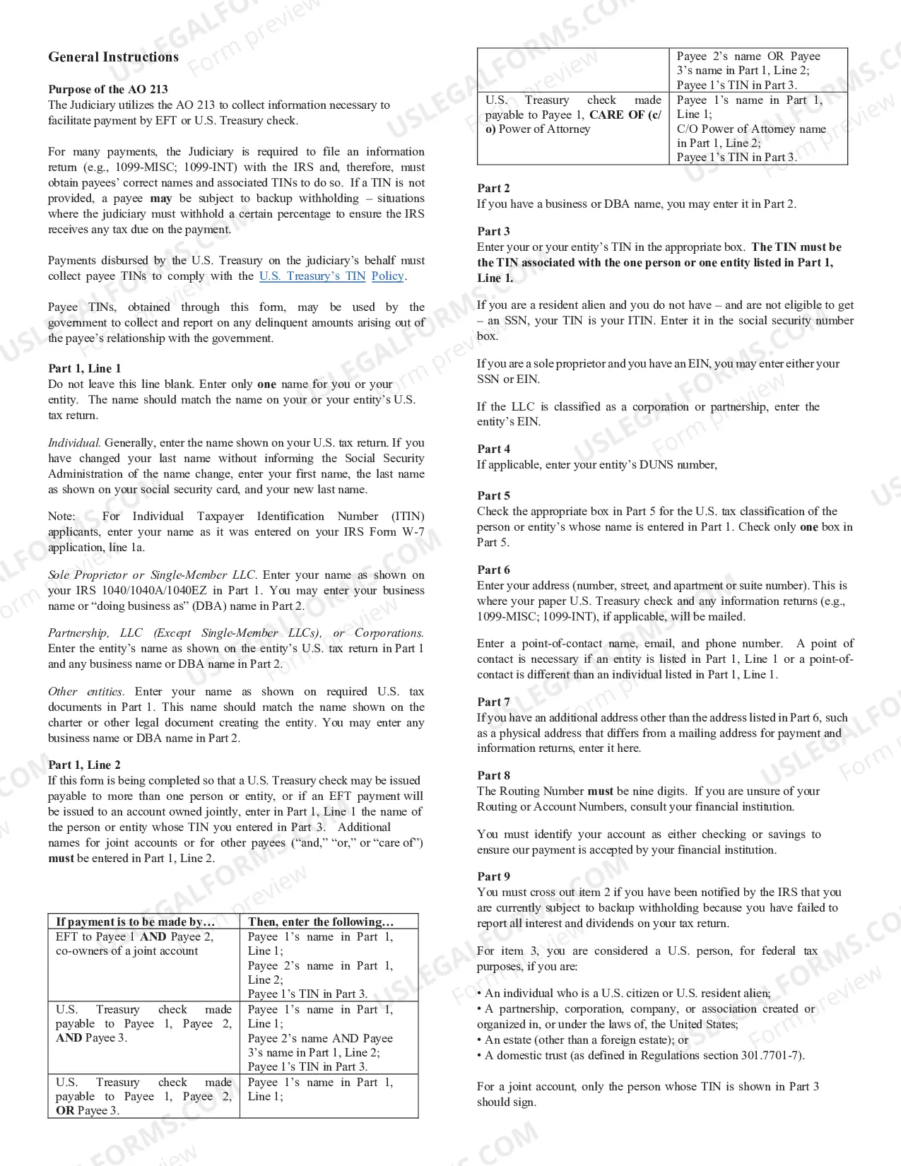 Preview AO-213 Vendor Form