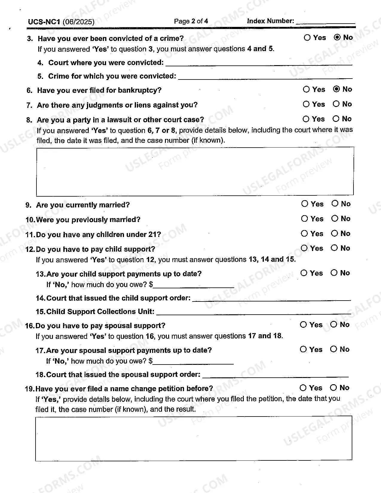 Preview Adult Name Change Packet