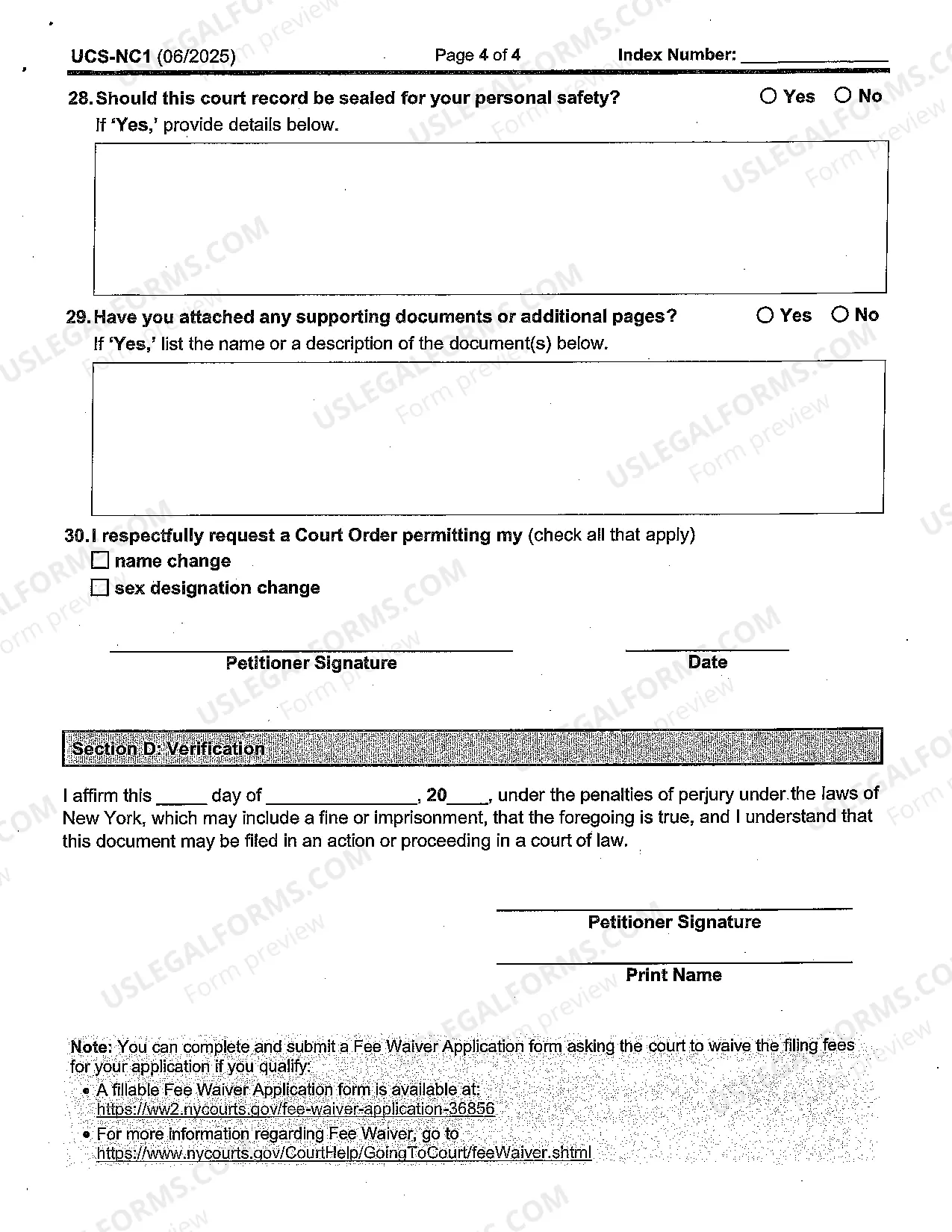 Preview Adult Name Change Packet
