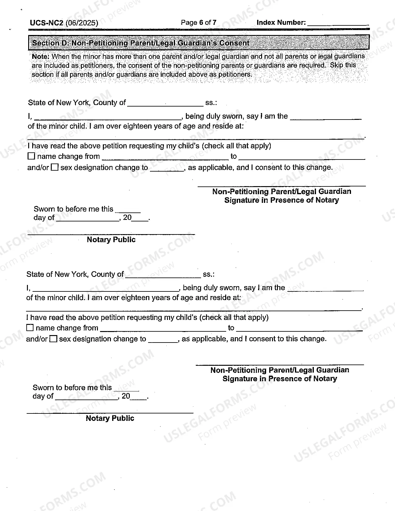 Preview Child Name Change Packet