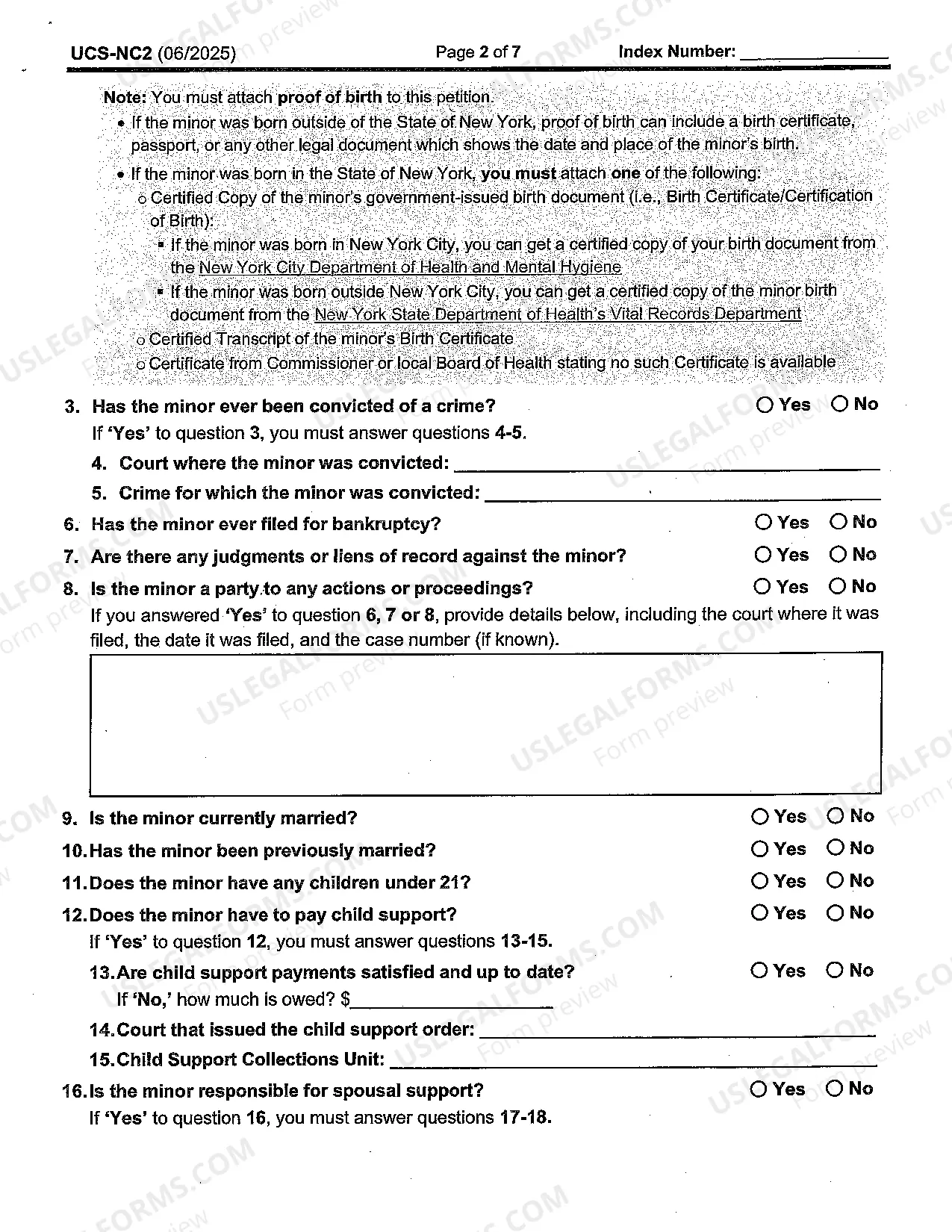 Preview Child Name Change Packet