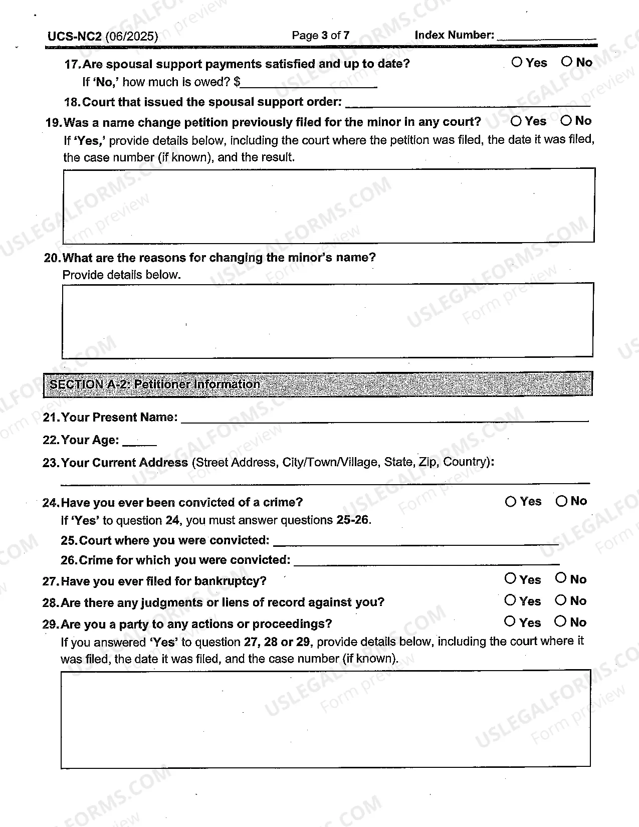Preview Child Name Change Packet
