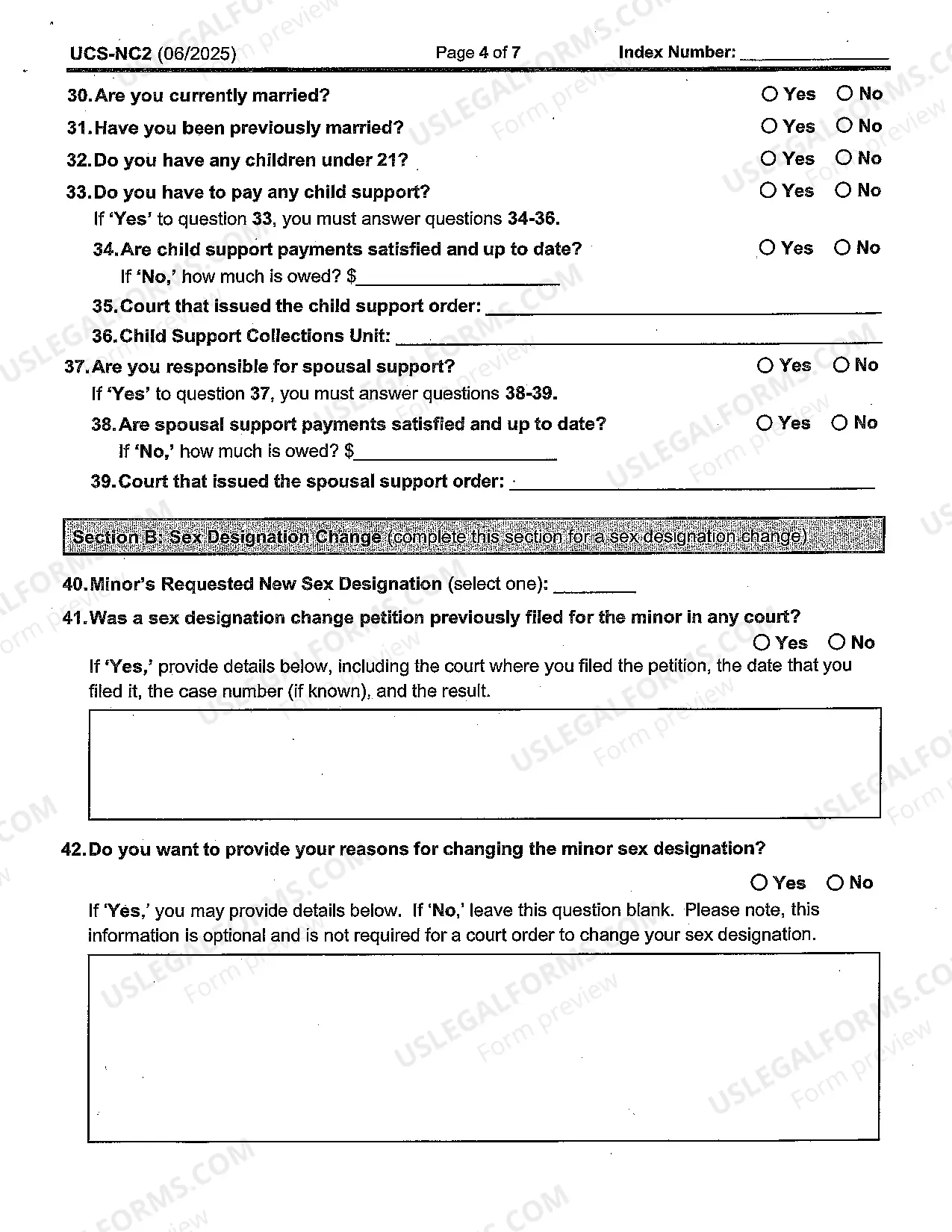 Preview Child Name Change Packet