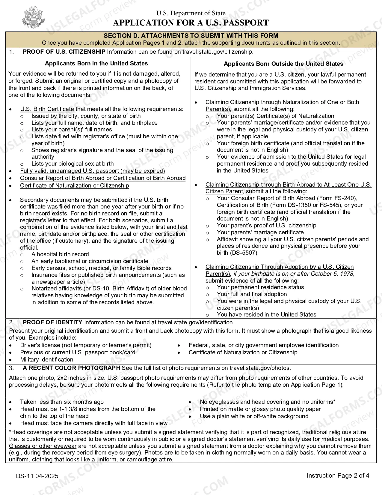 Preview U.S. Passport Application