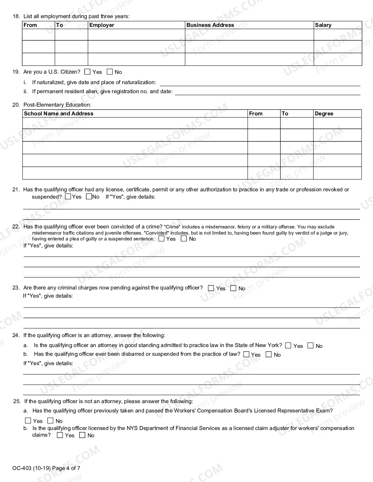 Preview Initial Application For License To Appear On Behalf of Or Represent Carriers And-Or Self-Insurers