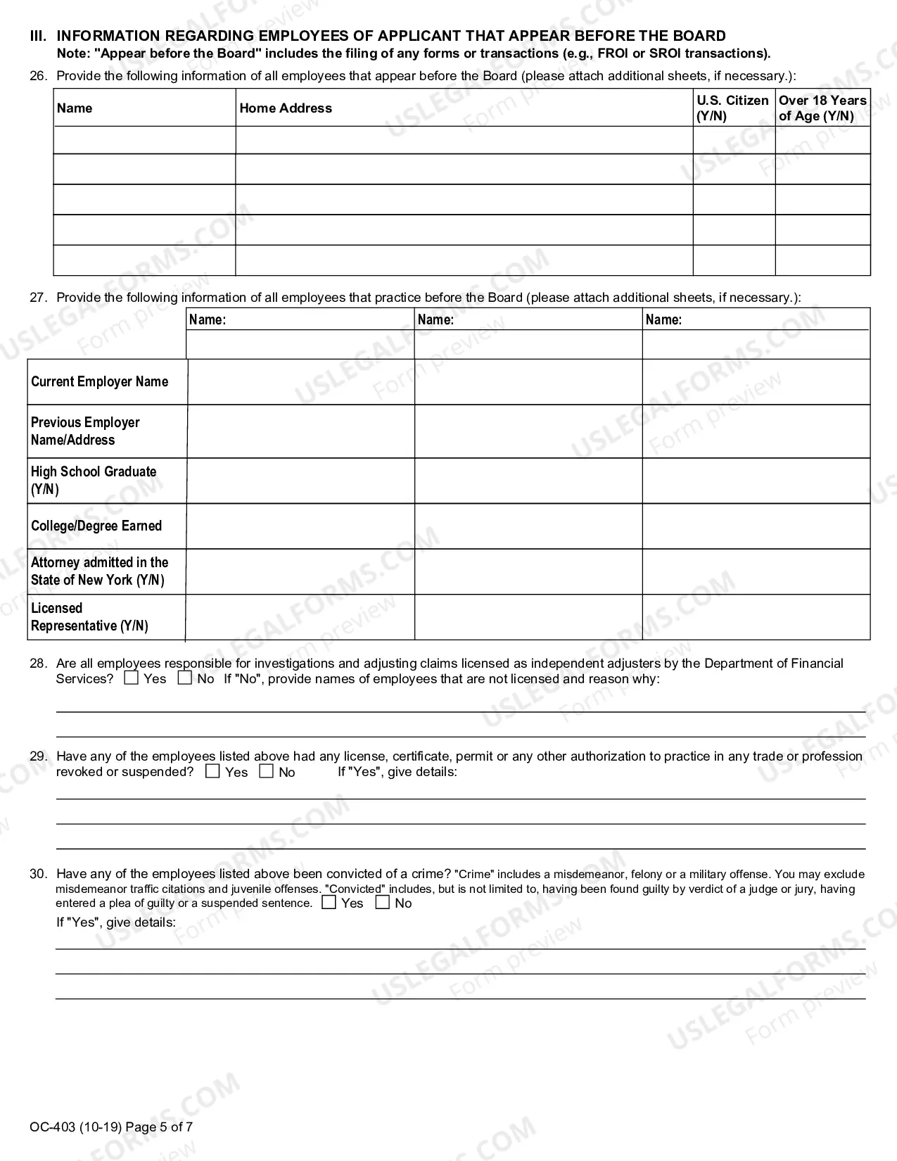 Preview Initial Application For License To Appear On Behalf of Or Represent Carriers And-Or Self-Insurers