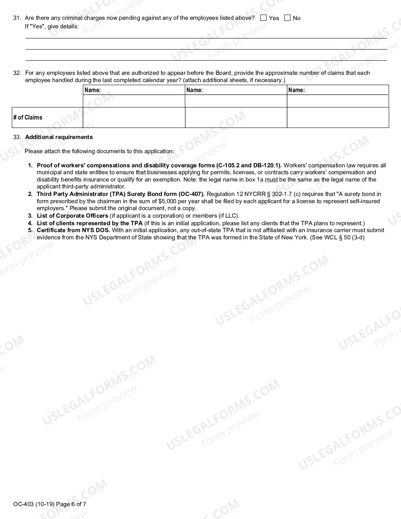 Preview Initial Application For License To Appear On Behalf of Or Represent Carriers And-Or Self-Insurers