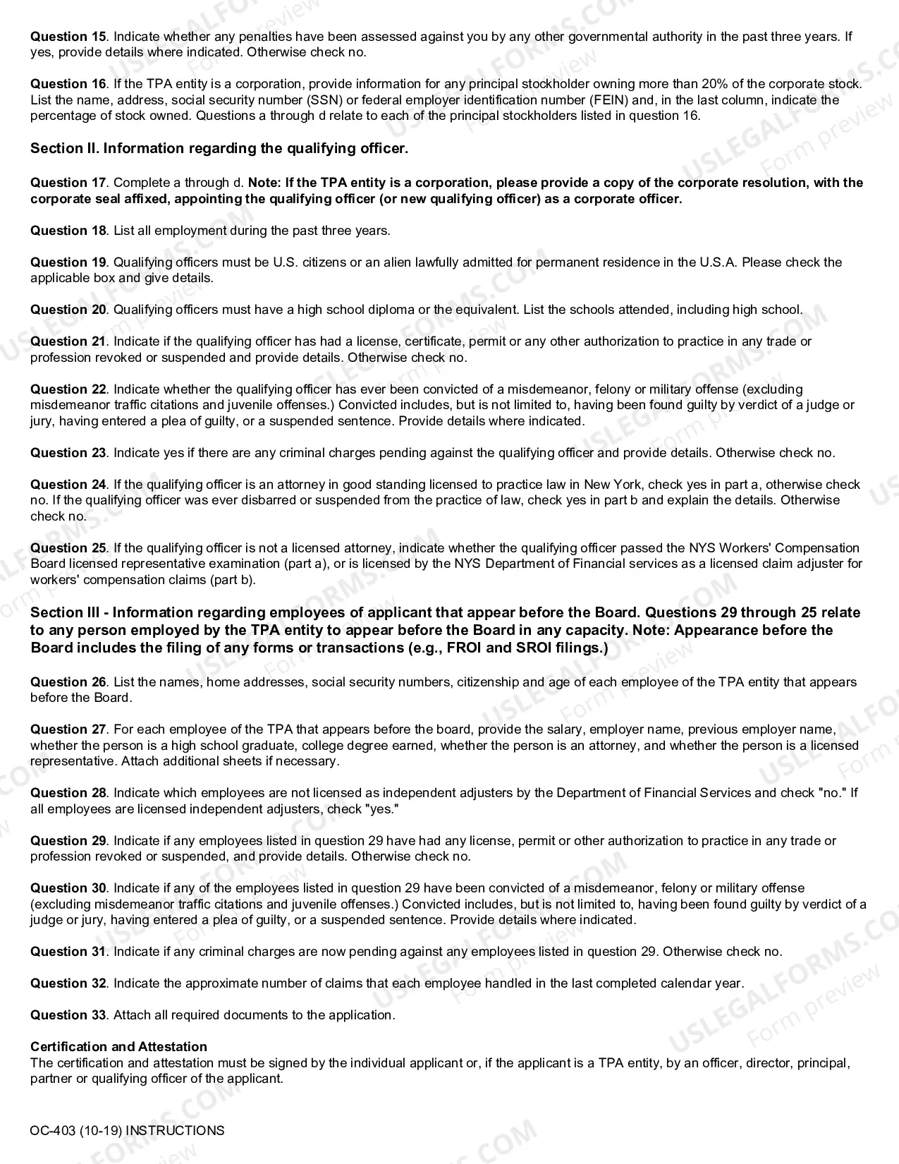 Preview Initial Application For License To Appear On Behalf of Or Represent Carriers And-Or Self-Insurers