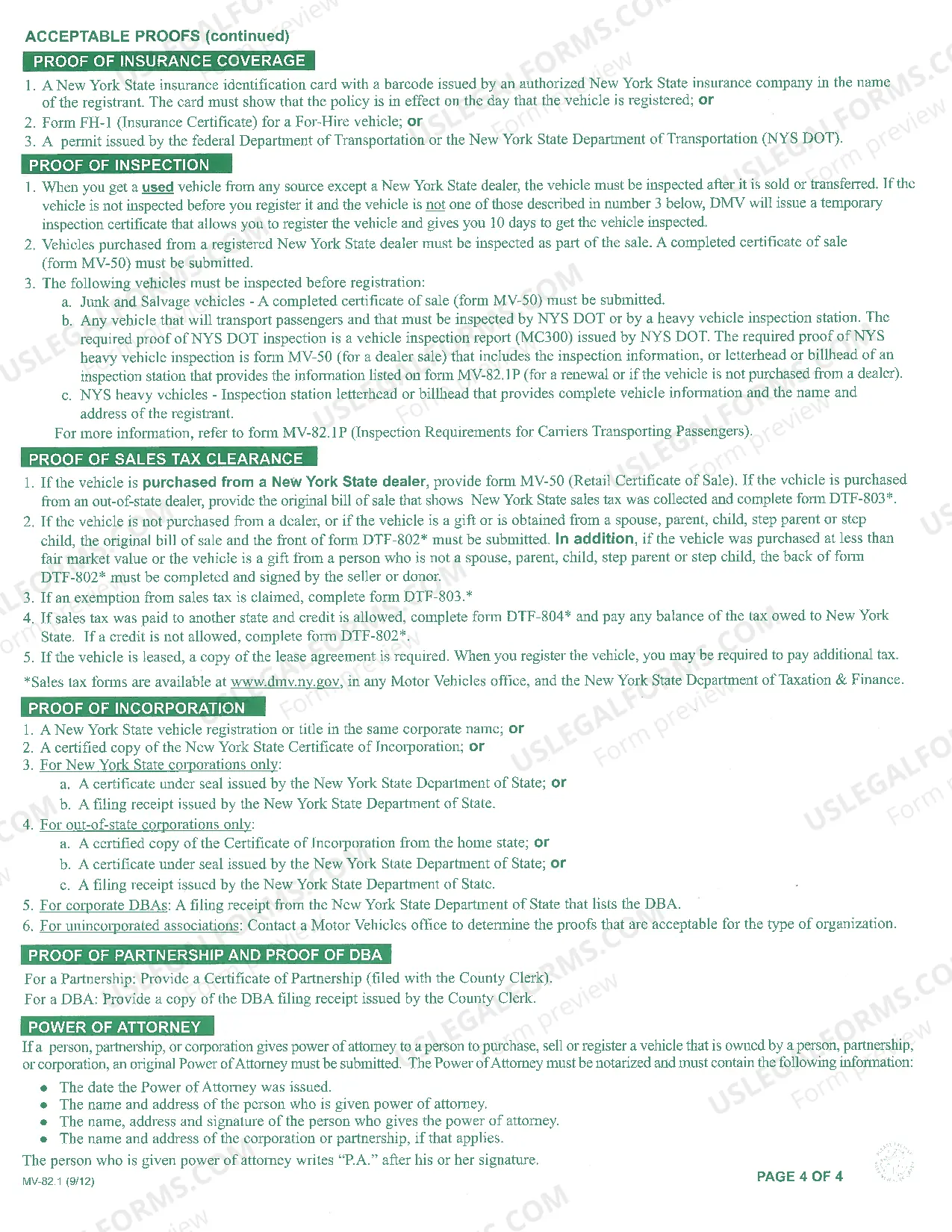 Preview Vehicle Registration Requirements MV-82.1