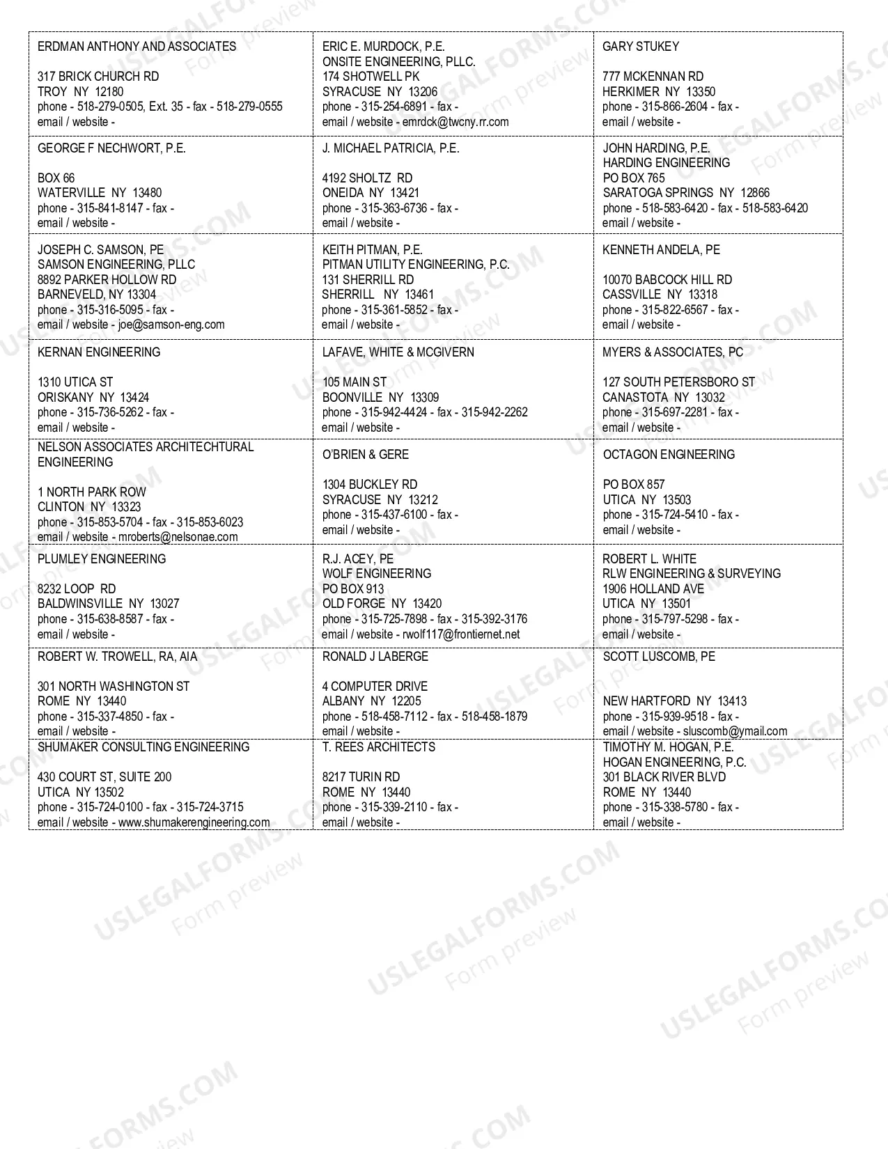 Preview List of Professional Engineers & Registered Architects (OC-15)