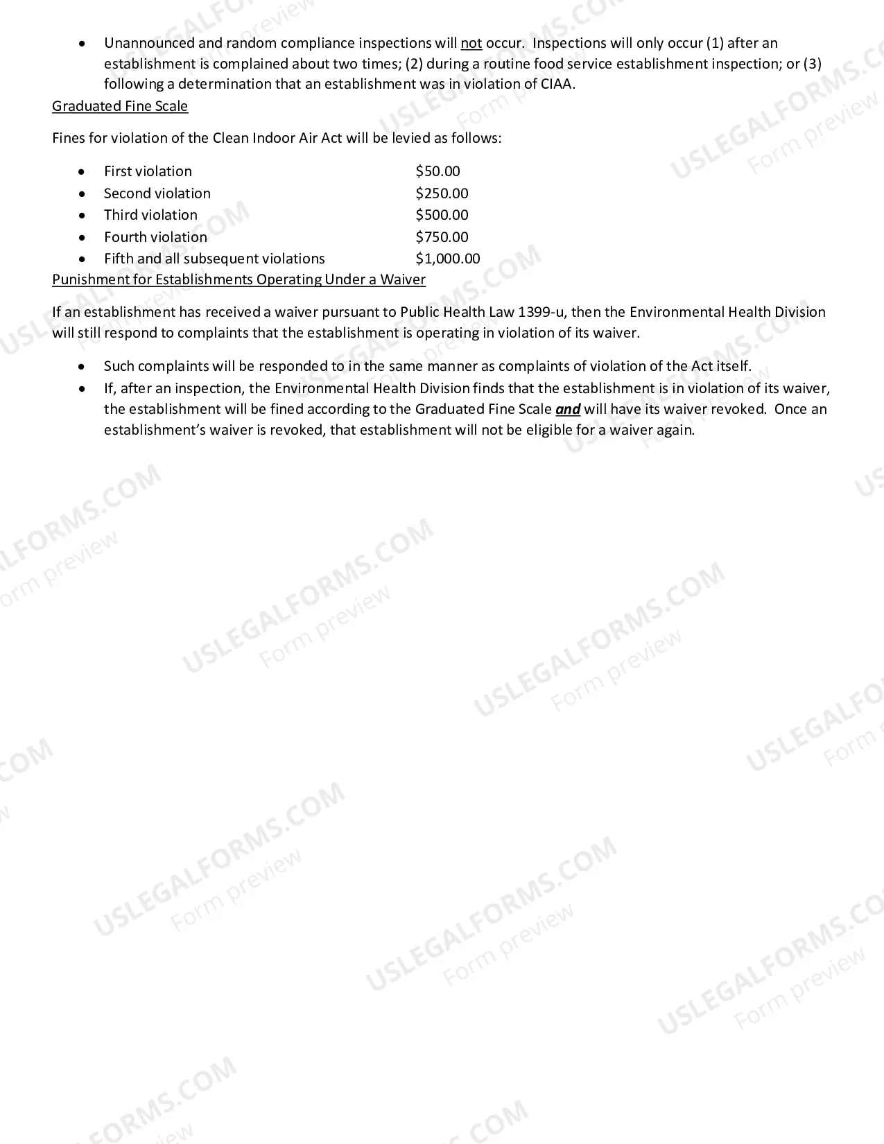 Preview Clean Indoor Air Act Enforcement Policy