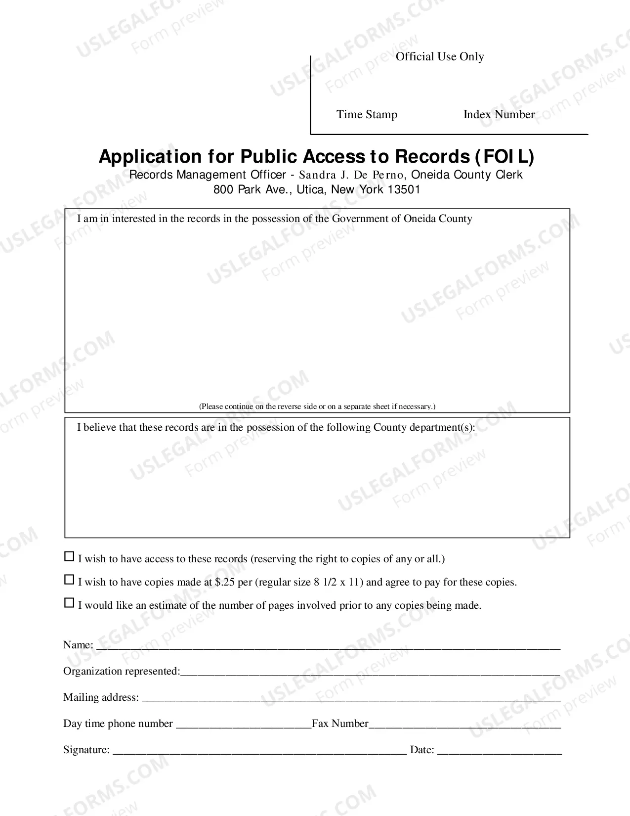 Preview Freedom of Information Law request forms (FOIL)