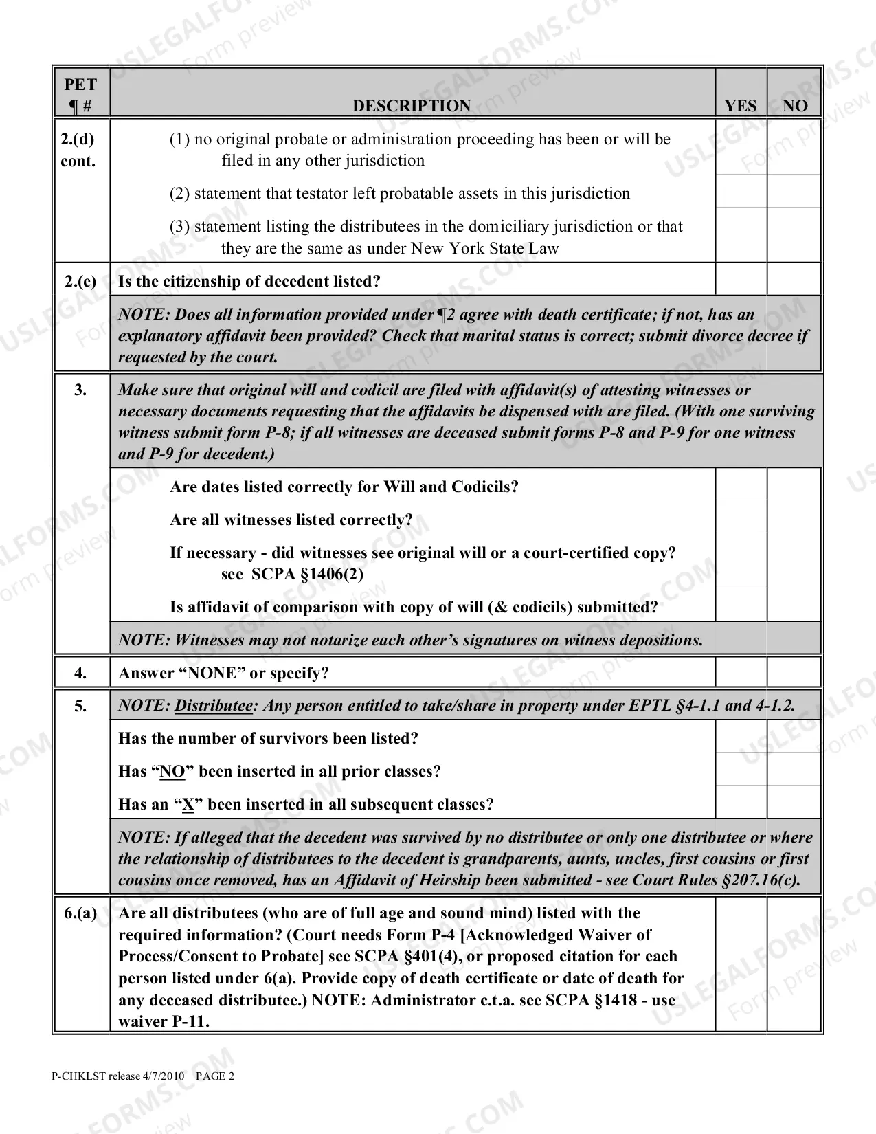 Preview Probate Proceeding Checklist