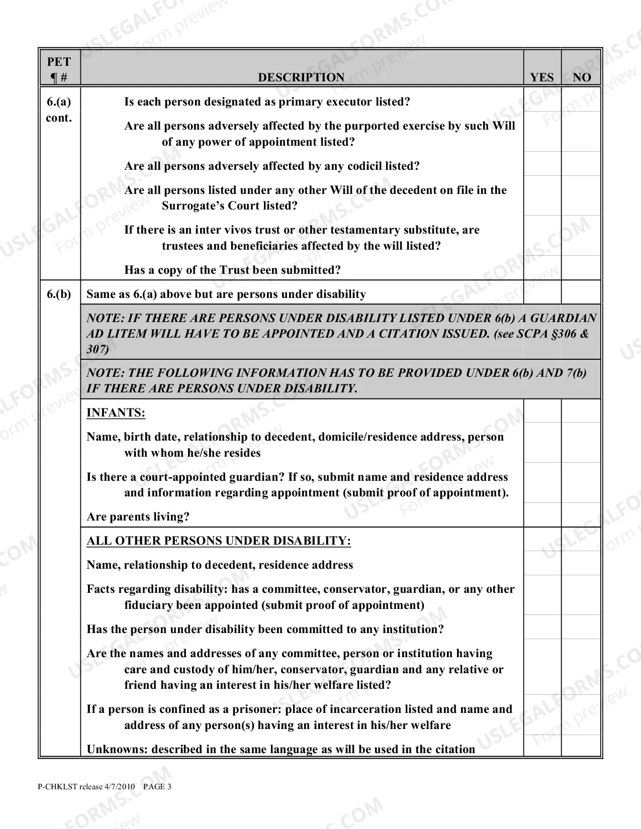 Preview Probate Proceeding Checklist
