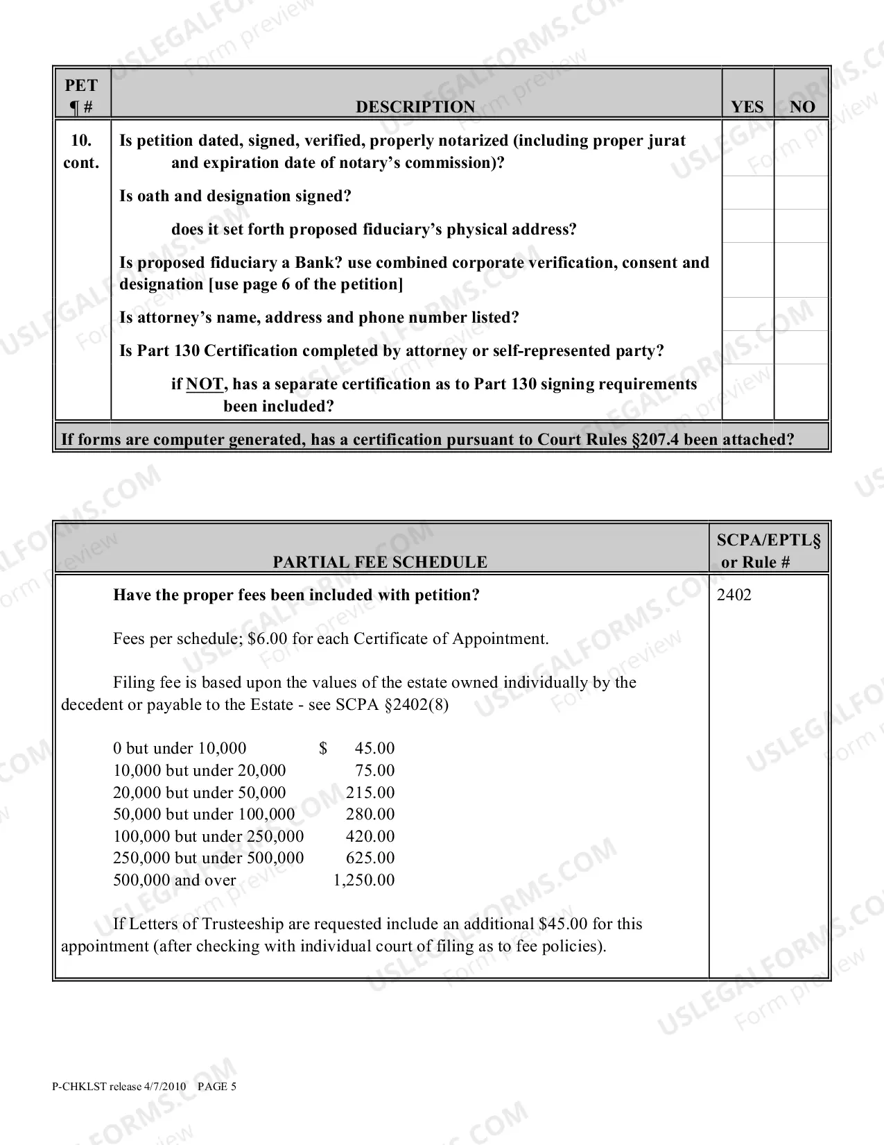 Preview Probate Proceeding Checklist