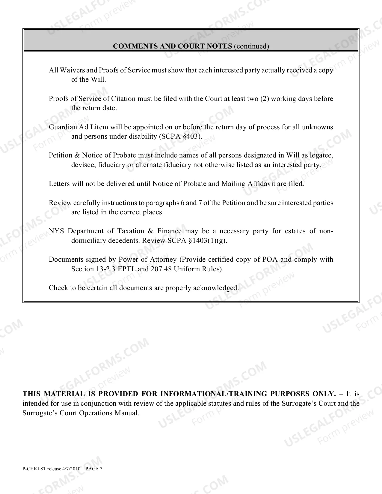 Preview Probate Proceeding Checklist