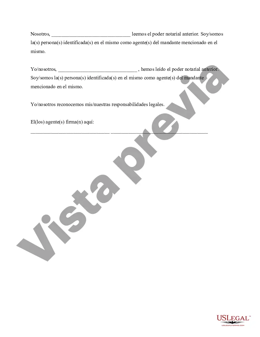 Preview Poder General para el Cuidado y Custodia del Hijo o Hijos