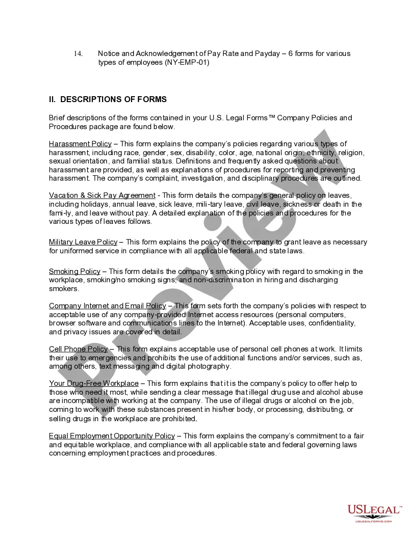 Get New York Company Employment Policies and Procedures Package Preview New York Company Employment Policies and Procedures Package