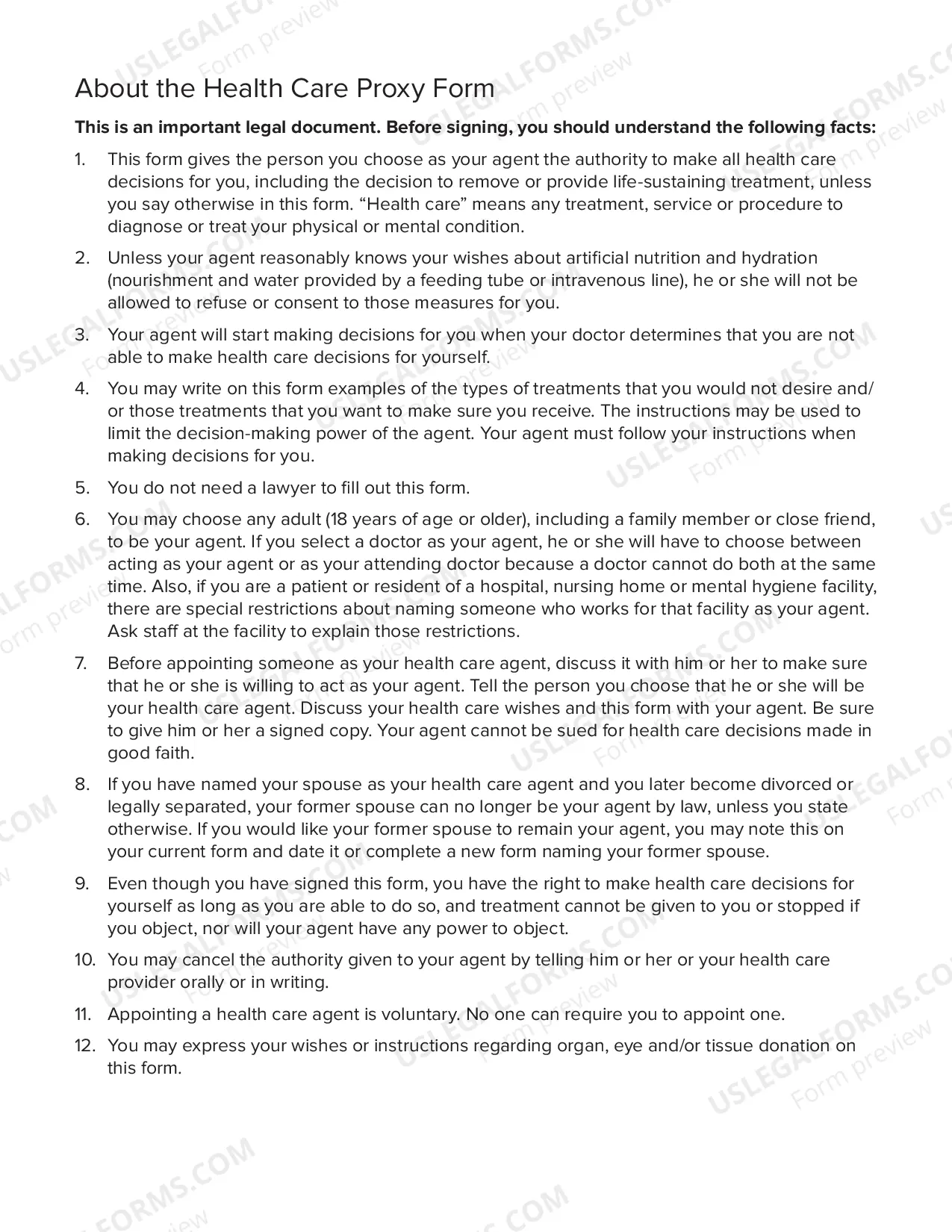 Preview Health Care Proxy
