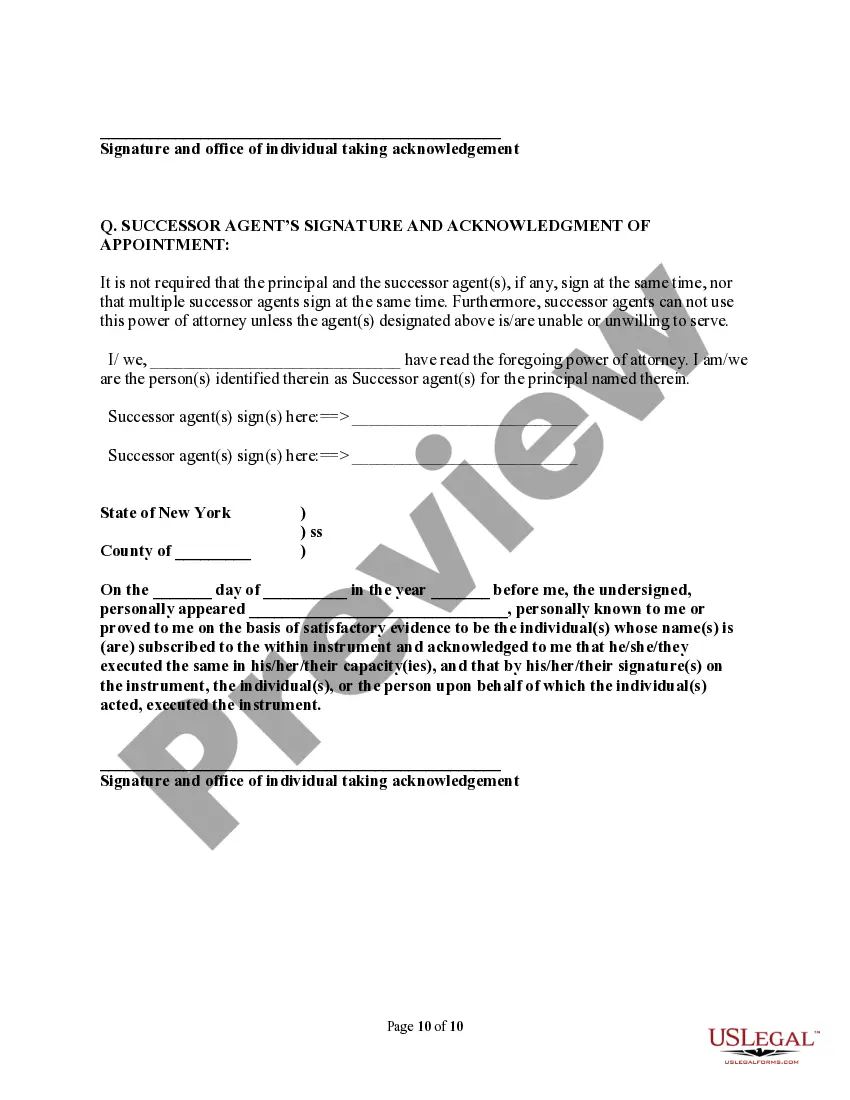 Preview Statutory Durable Power of Attorney - Durable Provisions
