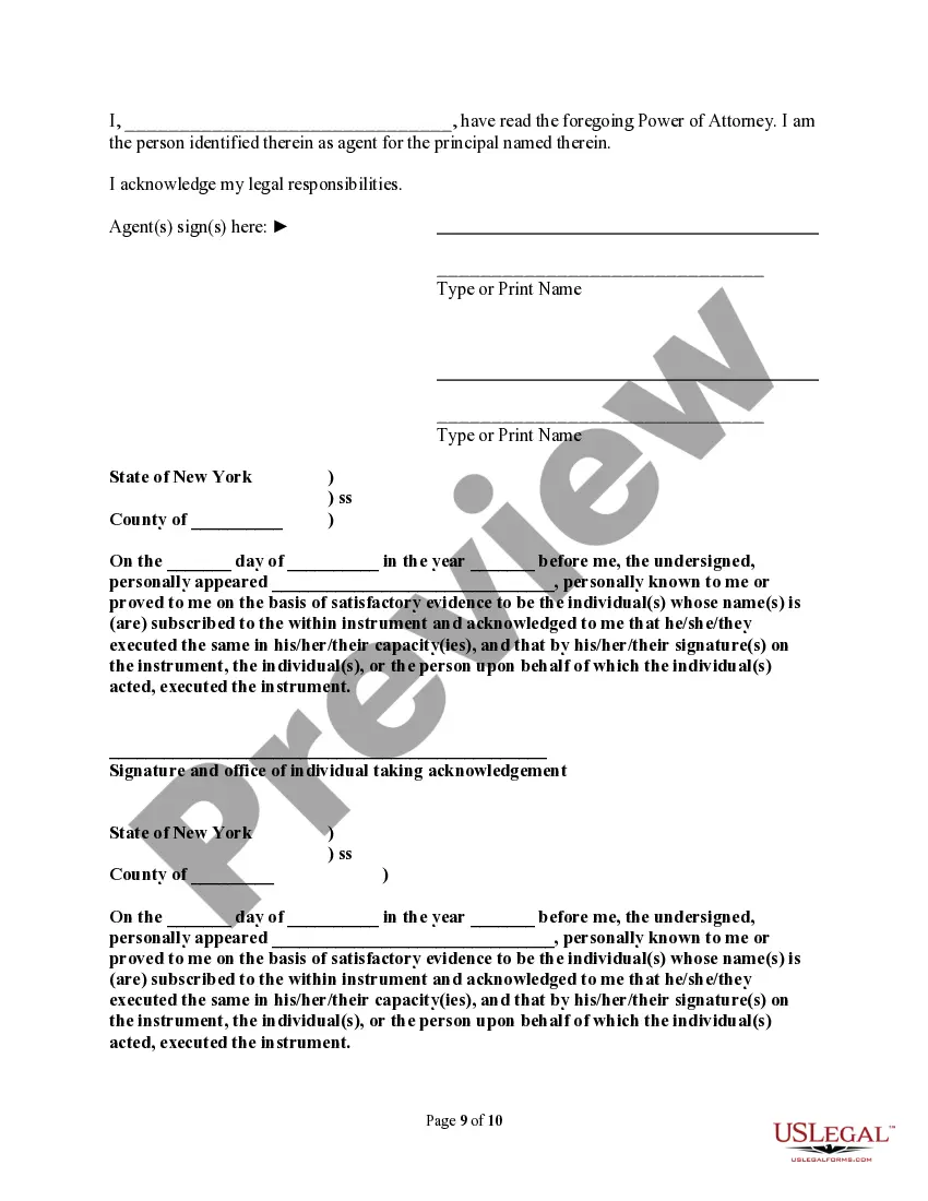 Preview Statutory Durable Power of Attorney - Durable Provisions