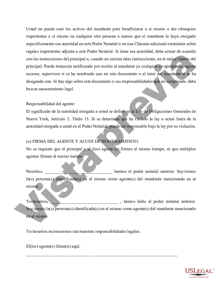 Preview Poder notarial general duradero efectivo en un momento futuro - también conocido como poder notarial de primavera