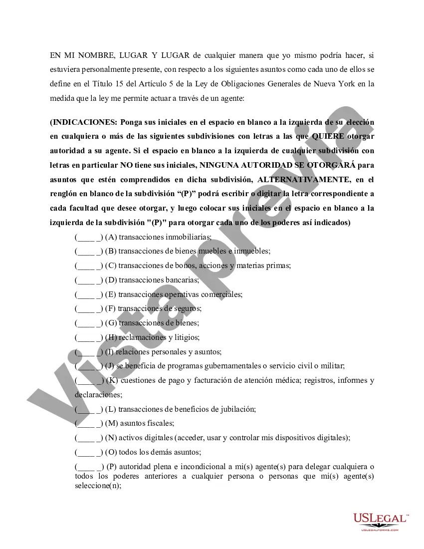 Preview Poder notarial general duradero efectivo en un momento futuro - también conocido como poder notarial de primavera