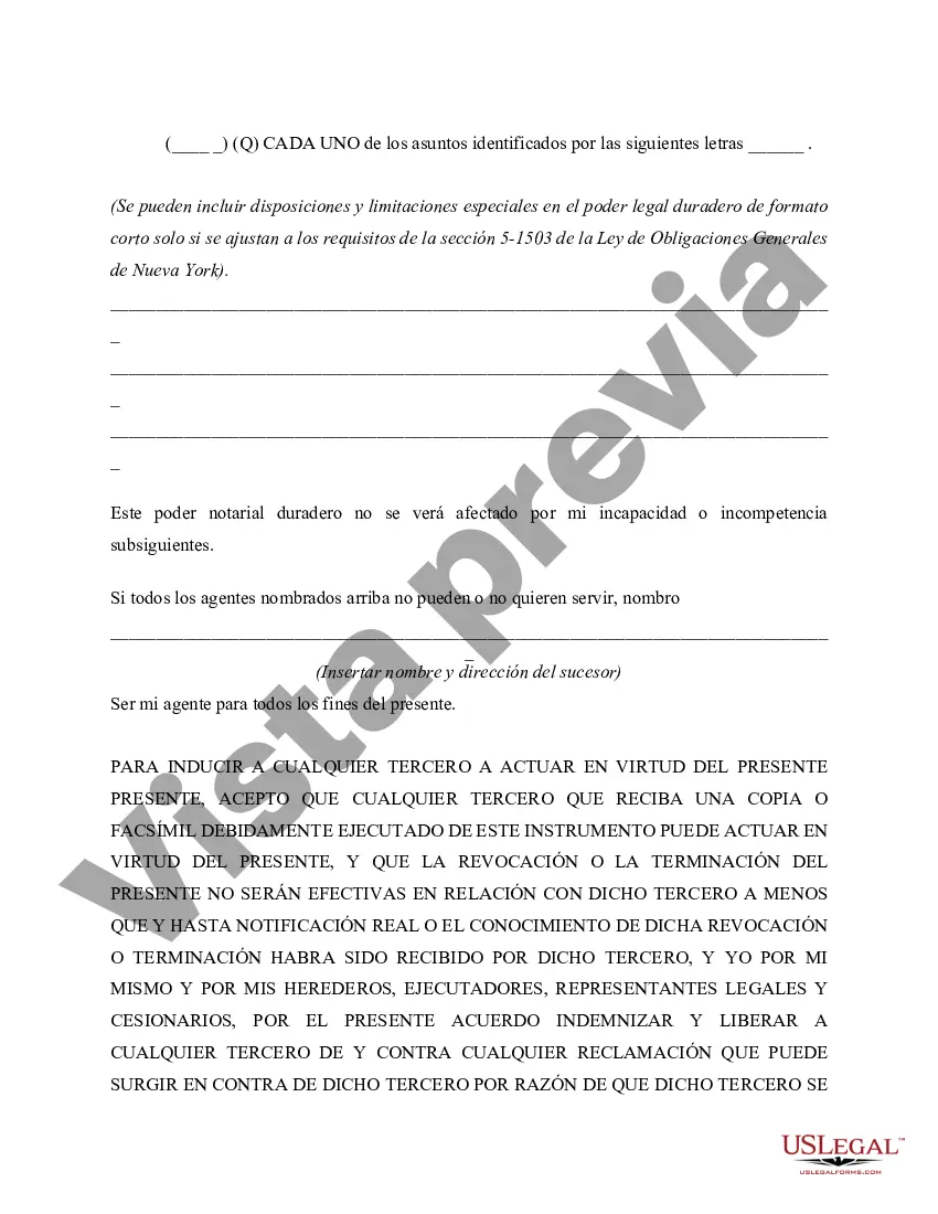 Preview Poder notarial general duradero efectivo en un momento futuro - también conocido como poder notarial de primavera