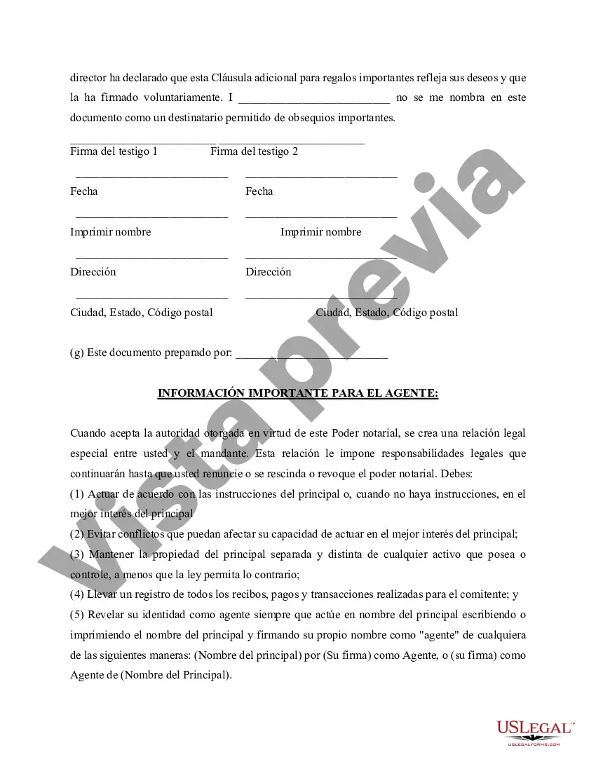 Preview Poder notarial general duradero efectivo en un momento futuro - también conocido como poder notarial de primavera