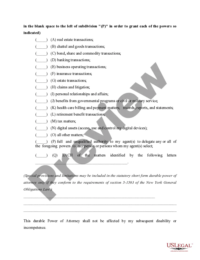 Get Durable General Power of Attorney Effective at a Future Time - a.k.a. Springing Power of Attorney Preview Durable General Power of Attorney Effective at a Future Time - a.k.a. Springing Power of Attorney