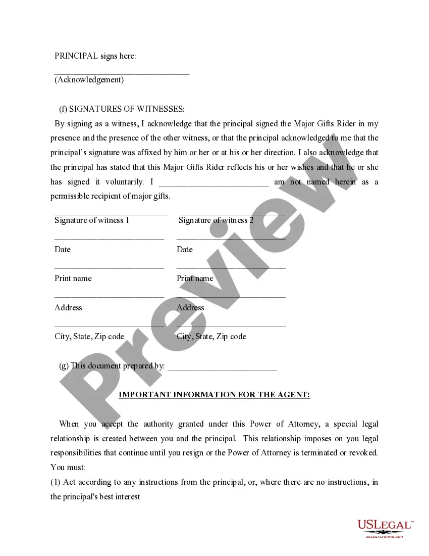 Get Durable General Power of Attorney Effective at a Future Time - a.k.a. Springing Power of Attorney Preview Durable General Power of Attorney Effective at a Future Time - a.k.a. Springing Power of Attorney