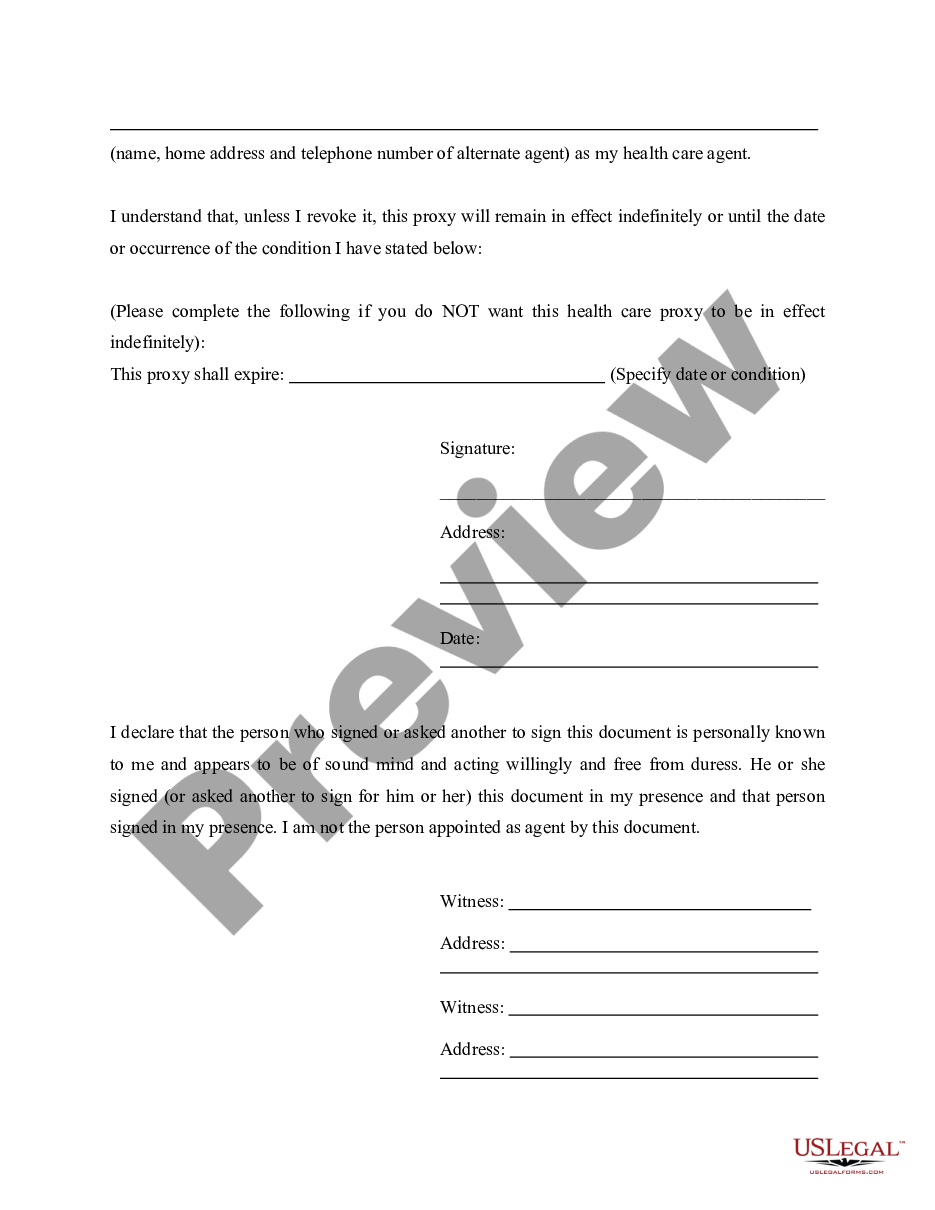 page 1 Health Care Proxy Health Care Decisions Statutory Form including Living Will Provisions preview