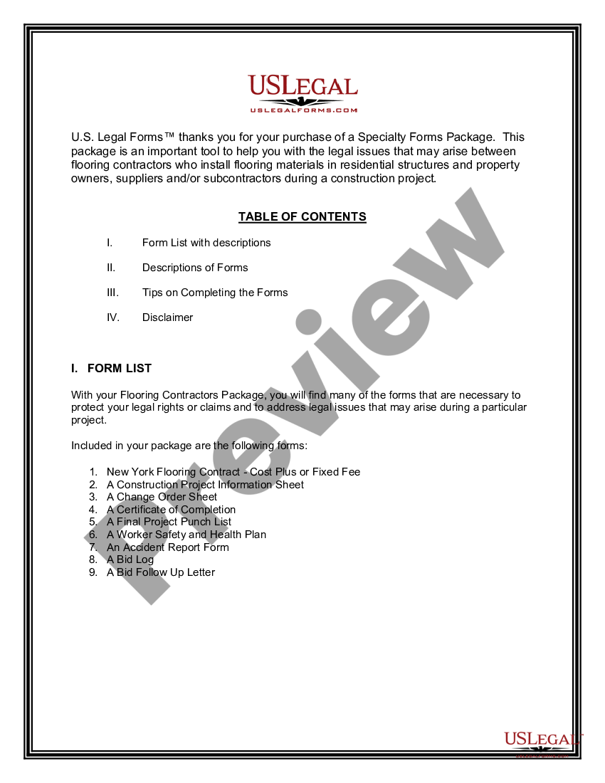 page 1 Flooring Contractor Package preview