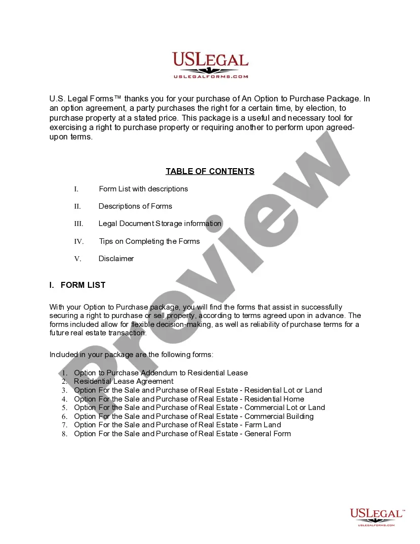 Get New York Option to Purchase Package Preview New York Option to Purchase Package